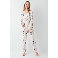 Arnetta Kadın Krem Gömlek Pijama