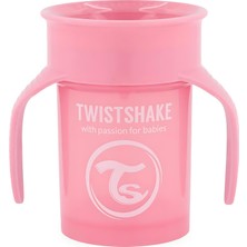 TWISTSHAKE Pembe 360° Dökülmez Alıştırma Bardağı (6+ Ay) (230 ml)
