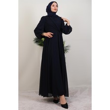 Perry Şifon Elbise Lacivert