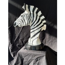 Mikkartdesign Dekoratif Polyester Zebra Heykel - Siyah Beyaz