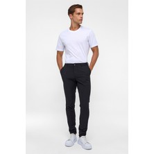Siyah Slim Armürlü Jogger Pantolon