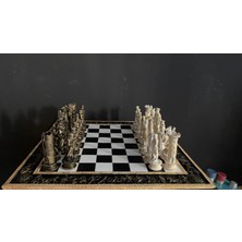 Mikkartdesign Siyah-Gold Muharebe Satranç Takımı
