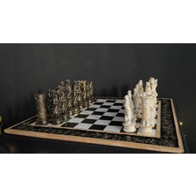 Mikkartdesign Siyah-Gold Muharebe Satranç Takımı
