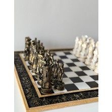 Mikkartdesign Siyah-Gold Muharebe Satranç Takımı