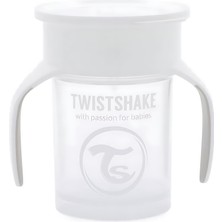 TWISTSHAKE Beyaz 360° Dökülmez Alıştırma Bardağı (6+ Ay) (230 ml)