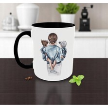 Anneler Günü Hediye Kupa Canım Annem Yazılı Kupa Bardak Anne Kız Beyaz Bardak