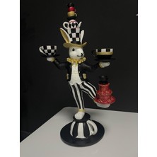 Mikkartdesign Siyah-Beyaz Alice Akrobat Polyester Tavşan Biblo