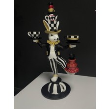 Mikkartdesign Siyah-Beyaz Alice Akrobat Polyester Tavşan Biblo