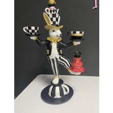 Mikkartdesign Siyah-Beyaz Alice Akrobat Polyester Tavşan Biblo