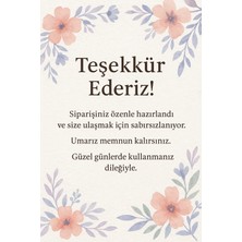 Çiçekli Baskılı 5X8CM Ölçülerinde Teşekkür Kartı 300GR Kuşe Kağıda Yüksek Kalite Baskı