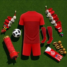 Bite Nose Türkiye Milli Takım Kırmızı Şortlu Çocuk Çoraplı  T-Shirt Halısaha Forma
