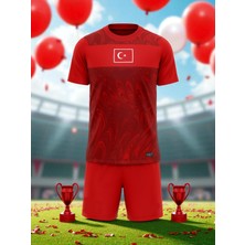 Bite Nose Türkiye Milli Takım Kırmızı Şortlu Çocuk Çoraplı  T-Shirt Halısaha Forma