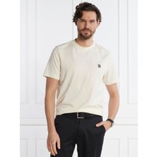 Tommy Hilfiger Erkek Dokuma Kumaş Kısa Kol Düz Model Bej T-Shirt MW0MW33987-AEF