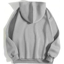 Erkek Düz Kapüşonlu Sweat - Boyalı Gri