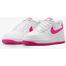 Nike Air Force 1 SS25 (Gs) Unisex White Leather Shoes Beyaz Pembe  Deri Spor Ayakkabı FV5948-102