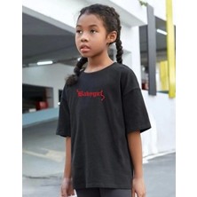 Çocuk Unisex Baskılı T-Shirt - Siyah