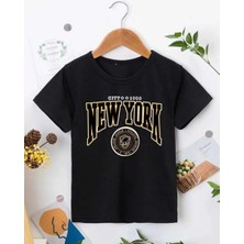 Çocuk Unisex Baskılı T-Shirt - Siyah
