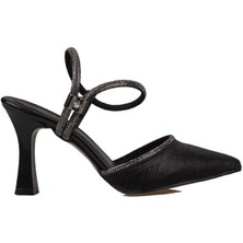 Trend Adımlar Siyah Bilekten Tutmalı Londor Saten Klasik Ayakkabı