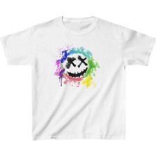 Unisex Çocuk Baskılı T-Shirt - Beyaz