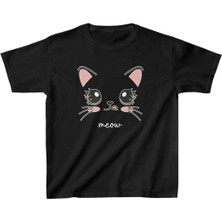 Unisex Çocuk Baskılı T-Shirt - Siyah
