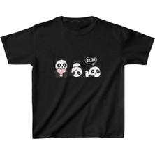 Unisex Çocuk Baskılı T-Shirt - Siyah