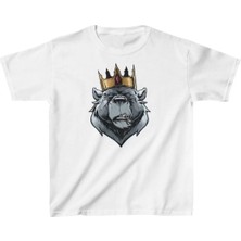 Unisex Çocuk Baskılı T-Shirt - Beyaz