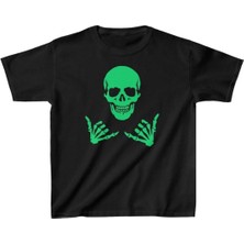 Unisex Çocuk Baskılı T-Shirt - Siyah