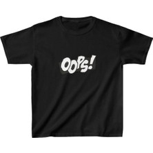 Unisex Çocuk Baskılı T-Shirt - Siyah