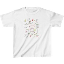 Unisex Çocuk Baskılı T-Shirt - Beyaz