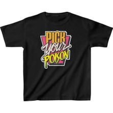 Unisex Çocuk Baskılı T-Shirt - Siyah