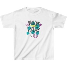 Unisex Çocuk Baskılı T-Shirt - Beyaz