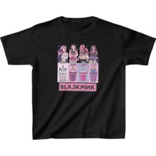 Unisex Çocuk Baskılı T-Shirt - Siyah