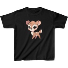 Unisex Çocuk Baskılı T-Shirt - Siyah