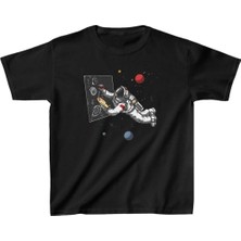 Unisex Çocuk Baskılı T-Shirt - Siyah