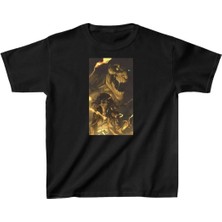 Unisex Çocuk Baskılı T-Shirt - Siyah