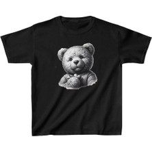 Unisex Çocuk Baskılı T-Shirt - Siyah
