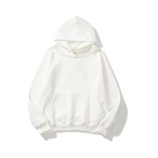 3 Iplik Pamuklu Unisex Kapşonlu Sweetshirt - Beyaz