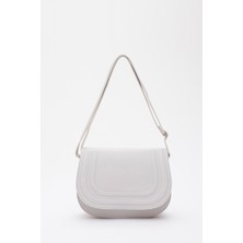 Gri SHK93 Suni Deri 2 Bölmeli Ayarlanabilir Askılı Kol ve Omuz Çantası