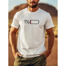 20/1 Penye Compack Sarj %1 Baskılı Oversize Bisiklet Yaka Kısa Kol Yazlık T-Shirt - Beyaz