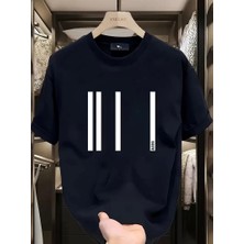 Aıcg Ön Arka Baskılı Bisiklet Yaka Kadın Oversize Bisiklet Yaka T-Shirt - Siyah