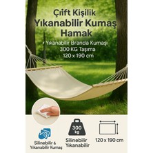 Çift Kişilik Kumaş Hamak Salıncak Pamuklu Branda Kumaşı Bağlama Ipli 300 kg 120 cm x 190 cm