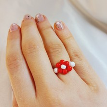 Crystal Atelier Miyuki Boncuk Papatya Yüzük-Papatya Yüzük-Miyuki Yüzük-Minimal Papatya Yüzük-Boncuk Yüzük-Bayan Papatya Yüzük-Çiçek Yüzük-Kadın Yüzük-Ip Yüzük