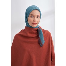 Armanda Müslin Biyeli Eşarp 3353-PETROL