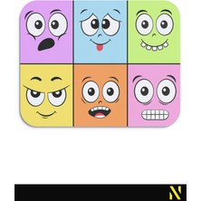 Nilizma Ifadeler Emojiler Duygular Ruh Hali Temalı Renkli Ergonomik  Mouse Pad - 23 cm x 19 cm - Kaydırmaz Taban Ev ve Ofis Kullanımı Için Ideal Fare Altlığı Mousepad