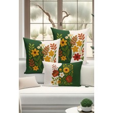 Bertille Home Çift Tarafı Dijital Baskılı  3'lü Kırlent Kılıfı Seti (Panç /punch Nakış Desen Görünümlü)