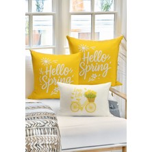 Bertille Home Çift Tarafı Dijital Baskılı  3'lü Kırlent Kılıfı Seti (Panç /punch Nakış Desen Görünümlü)