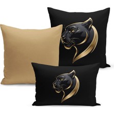 Bertille Home Klasik Leopar Serisi Çift Tarafı Dijital Baskılı  3'lü Kırlent Kılıfı Seti (Leopard)