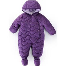 Bebek Vadisi Kapitone Fermuarlı Çıtçıtlı Iç Astarı Peluş Kapüşonlu Kışlık Kız Bebek Astronot Tulum Kozmonot Mont