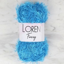 Loren Furry Mavi El Örgü Ipi - RF003 - 34042