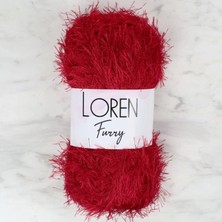 Loren Furry Koyu Kırmızı El Örgü Ipi - RF024 - 34052